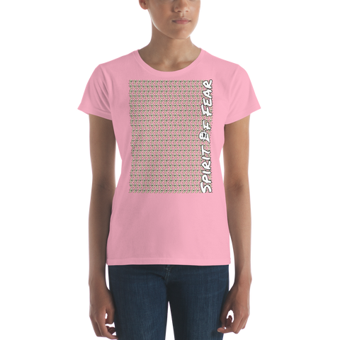 Fear All Over Panel Women's Tee - Pink | Blue | Red